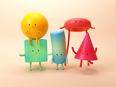 Getting started with 3D 3d character characters cute illustration introduction primitives ueno