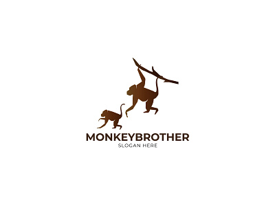 monkey brother logo animal branding design graphic design illustration logo vector