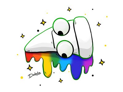 Rainbow Pizza art artist best cartoon character character design dribbble food food illustration pizza rainbow