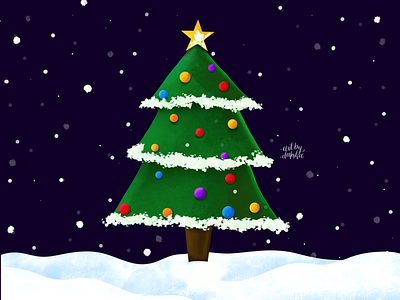 A very merry Christmas tree🎄 baubles christmas illustration christmas tree flat design flat illustration merry christmas procreate illustration xmas tree