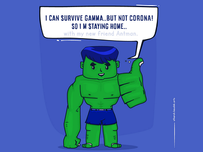 Be like AntMan! cartoons comic corona green hulk illustration isolate marvel stay home