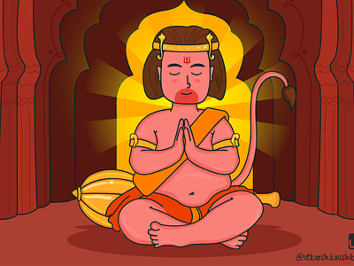LORD HANUMAN cave hanuman illustration india king lord