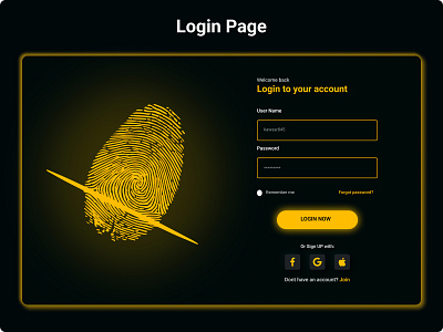 Login Page ui ux