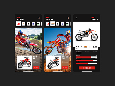 MX World app design motocross mx race ui userexperience userexperiencedesign ux