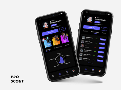 Pro Scout Gaming App + Mockup app branding design icon minimal ui userexperience userexperiencedesign userinterface ux