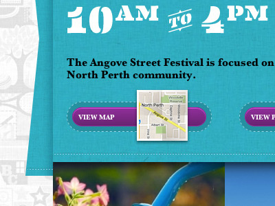 Angove Street Festival Website Preview map purple button ribbon street festival texture