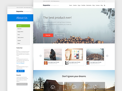 Dopamine HTML5 Template blue clean corporate template flat portfolio single template