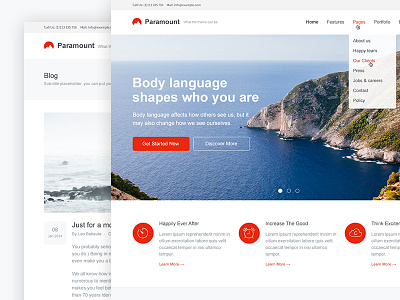 Paramount blog business clean paramount portfolio red template white