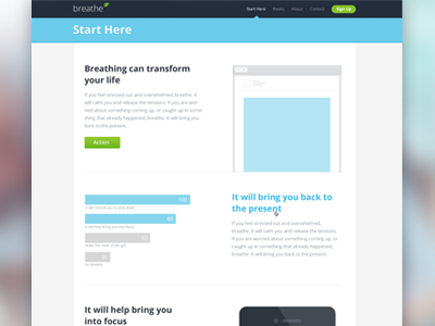 Features page breathe buttons clean template ui