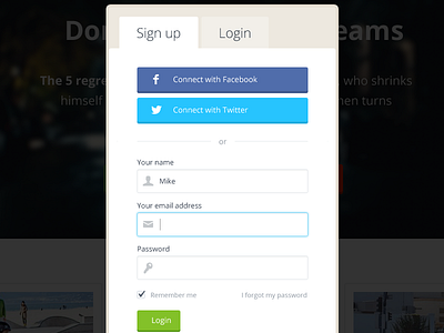 Sign Up buttons flat forms login sign up ui ux