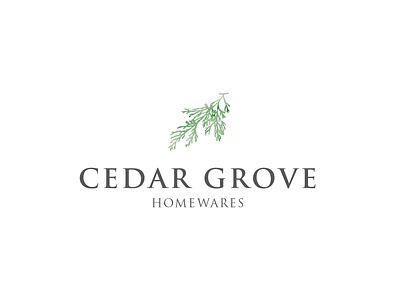 Cedar Grove Logo Design branch branding cedar green identity logo logo design logotype serif font vector watercolor