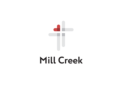 Mill Creek Logo Design branding church cross heart identity logo logo design logotype vector