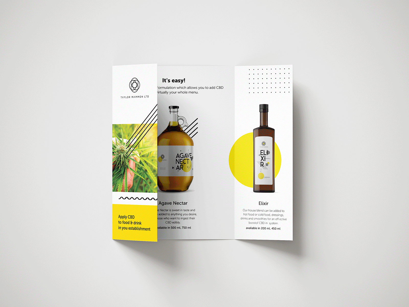 Taylor Mammon Print Design branding brochure brochure design cbd flyer flyer design oil print print design yellow