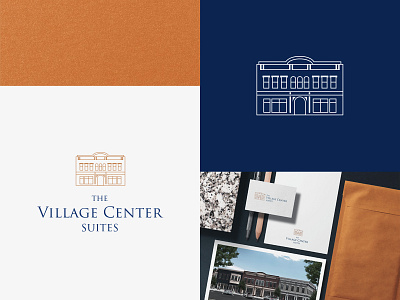 The Village Center Suites Logo Design apartments branding copper identity logo logo design logotype luxury vector