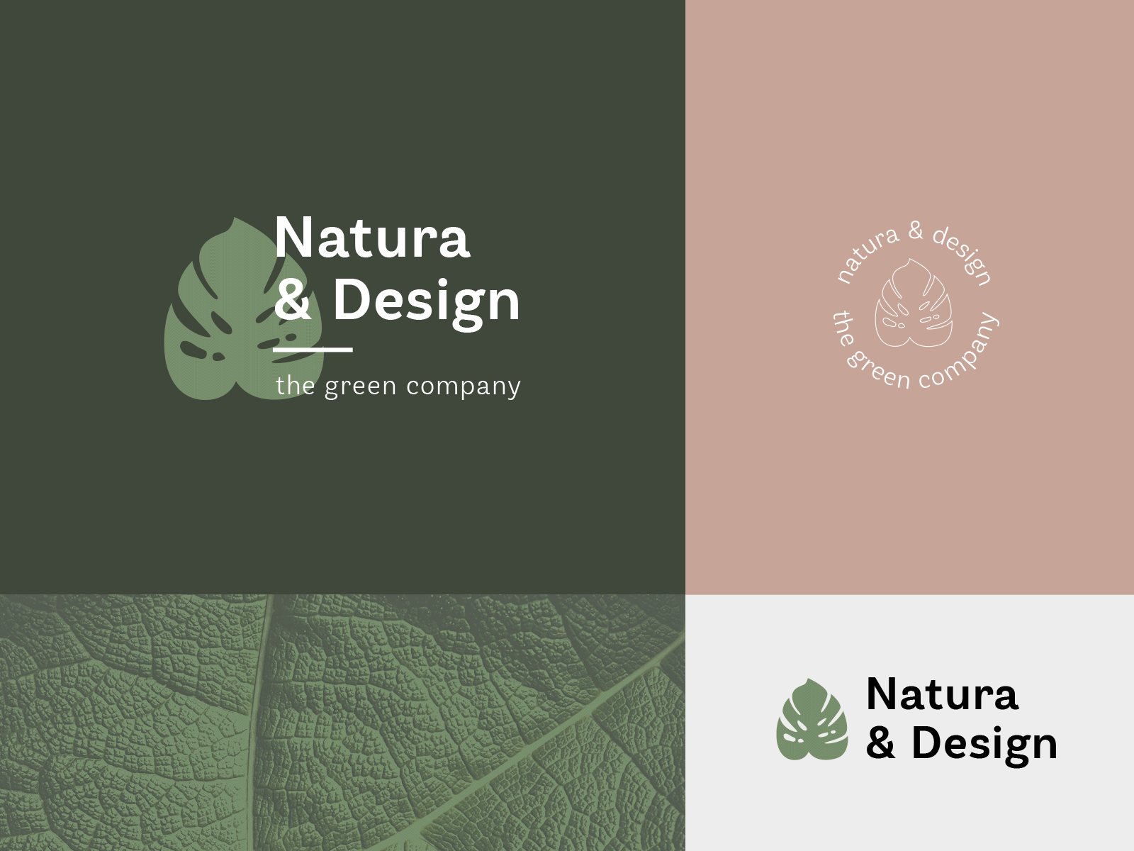 Natura & Design Logo branding green identity leaf logo logo design logotype minimalistic nature pastel plant vector