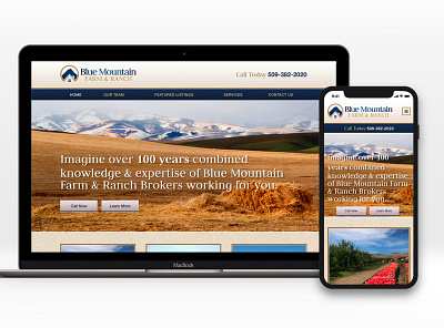 Blue Mountain Farm and Ranch real estate ui website design