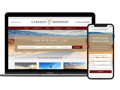 Land broker website theme design