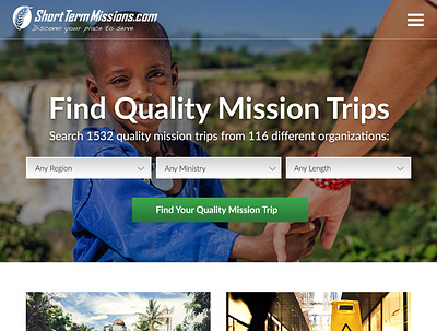 Mission Trip Finder christianity church design graphic design missions ui ux web design