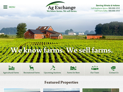 Farm sale website design