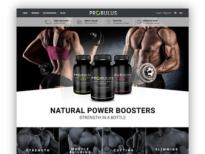 Bodybuilding supplements ecommerce website design bodybuilding ecommerce graphic design logo design mobile design muscle nutrition packaging design product design strength ui design web web shop website website design