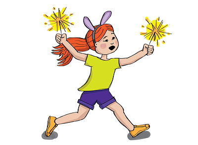 Sparklers! child childrens book illustration childrens books girl illustration