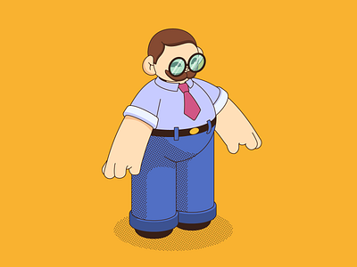 Office clerk 2d cartoon character character design clerk illustration isometry