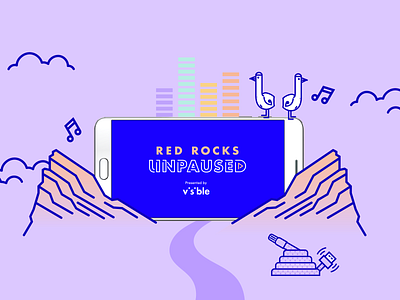Red Rocks Unpaused advertising artdirection branding denver identity illustration livemusic logo music neon visible
