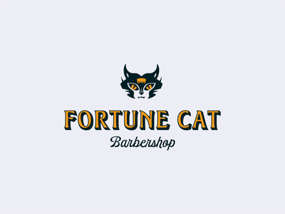 Fortune Cat Barbershop barber barbershop cat colorado denver identity logo typography