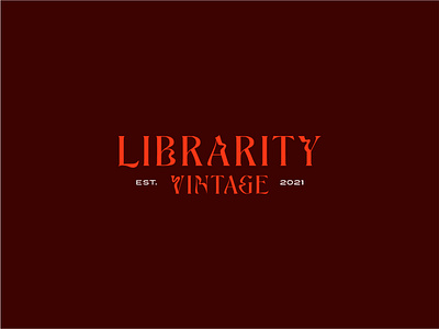 Librarity Vintage book identity library logo psychedelic thrift trippy type typography victorian vintage