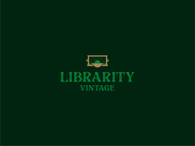 Librarity Vintage book branding identity illustration logo typography victorian