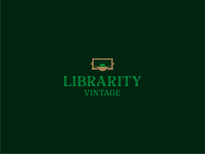 Librarity Vintage book branding identity illustration logo typography victorian