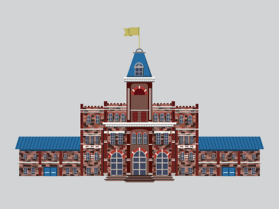 University brick building colorado denver design icon illustration illustrator print texture tivoli vector
