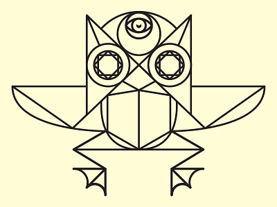 Hideaway beetle fixedwidth frog geometric icon illustration illustrator moon owl