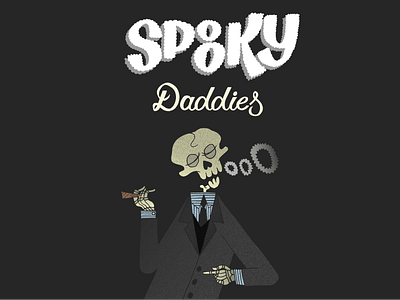 Spooky Daddies illustration skeleton smoke spooky