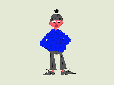 puffy coat coat illustration person