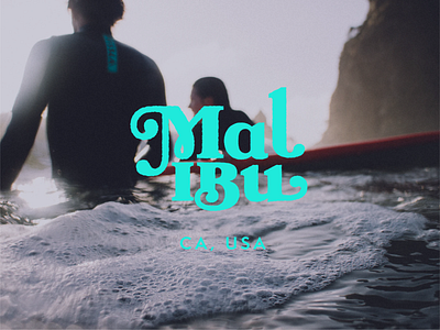 Malibu brand brand design brand identity branding cosmetic logo lettering lettering art malibu surfing typogaphy