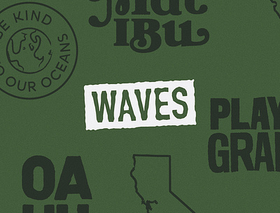 Waves Graphics brand brand design brand identity branding california conscious design ecofriendly environmental illustration lettering lettering art logo malibu oahu oceans playa grande typogaphy vector waves