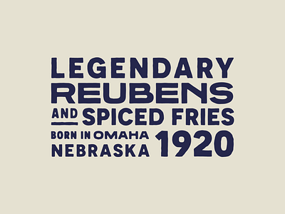 the committee reubens - type layout americana brand design brand identity branding food brand hospitality hospitality brand layout lettering lettering art nebraska retro retro look reubens sandwich type type layout typography usa vintage