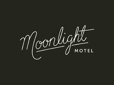 moonlight motel logo brand design brand identity branding design hospitality hospitality brand hotel brand lettering art logo logo design moonlight motel motel brand script logo