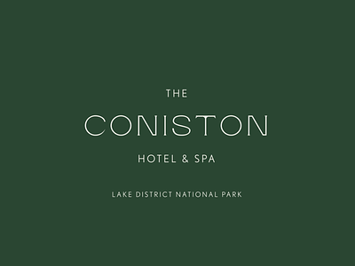The Coniston lockup brand design brand identity branding british design hospitality hotel hotel logo lake district lettering logo luxury spa spa logo uk