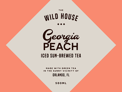 the wild house - soda label 1 beverage beverage brand brand design branding bright fb fmcg juice label label packaging peach soda soda label type lockup typography