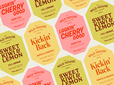 the wild house - soda label designs beverage brand design brand identity branding cherry design drinks fb fmcg food and beverage juice kiwi label label design lemon logo packaging soda vector