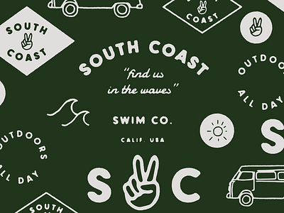 south coast illustrations assets brand design brand identity branding california clothes brand illustration logo retail brand