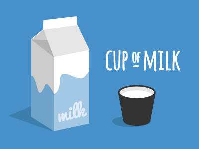 Cup of milk blue graphic milk vector web design