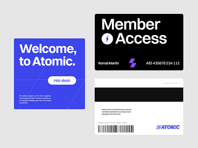 Access card for Atomic branding identity print