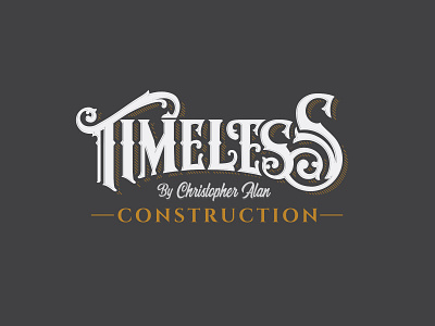 Timeless Construction branding design hand lettered identity logo