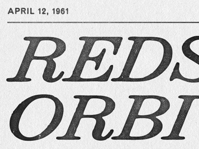 Reds Orbit Earth! headline retro typography vintage