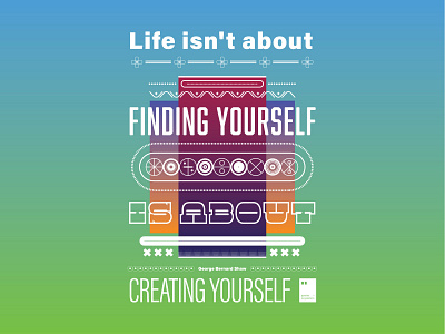 Life isn't about finding yourself, it's about creating yourself art artwork dailyposter inspiration minimalism motivation motivationalquote mug notebook poster posteraday posterdesign print printdesign prints quote quoteoftheday totebag tshirt wallpaper