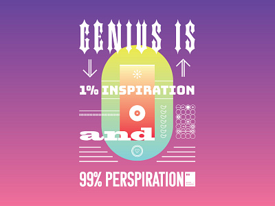 Genius Is 1% inspiration and 99% perspiration