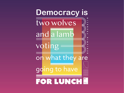 Democracy is two wolves and a lamb voting on what.. art artwork dailyposter inspiration minimalism motivation motivationalquote mug notebook poster posteraday posterdesign print printdesign prints quote quoteoftheday totebag tshirt wallpaper
